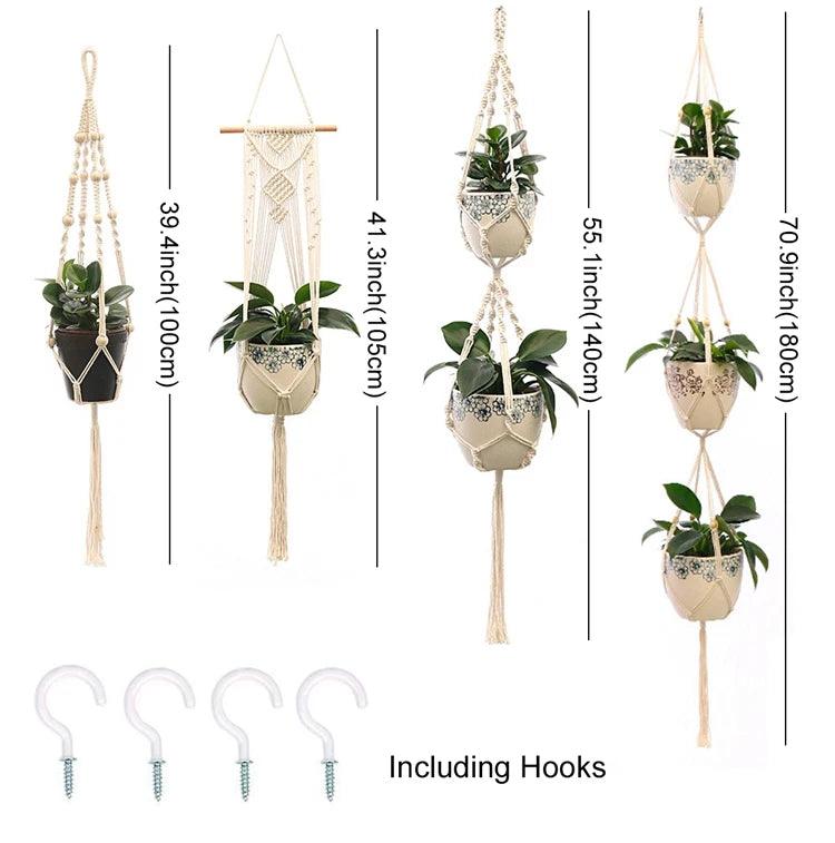 Support Suspendu cintres pour plantes en macramé faits à la main pour Plantes et Fleurs - CHiCLiKi