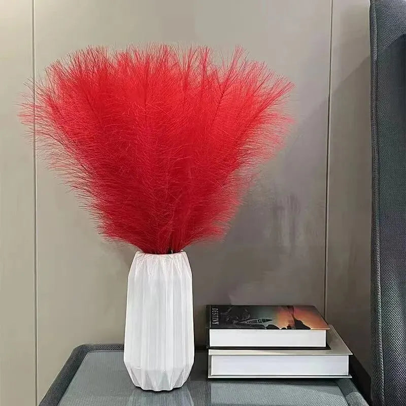 10PCS Artificial Pompous Grass Pompass Branches Fake Fluffy Stems Plants Vase Filler for Home Boho Decor Flower Arrangement - CHiCLiKi