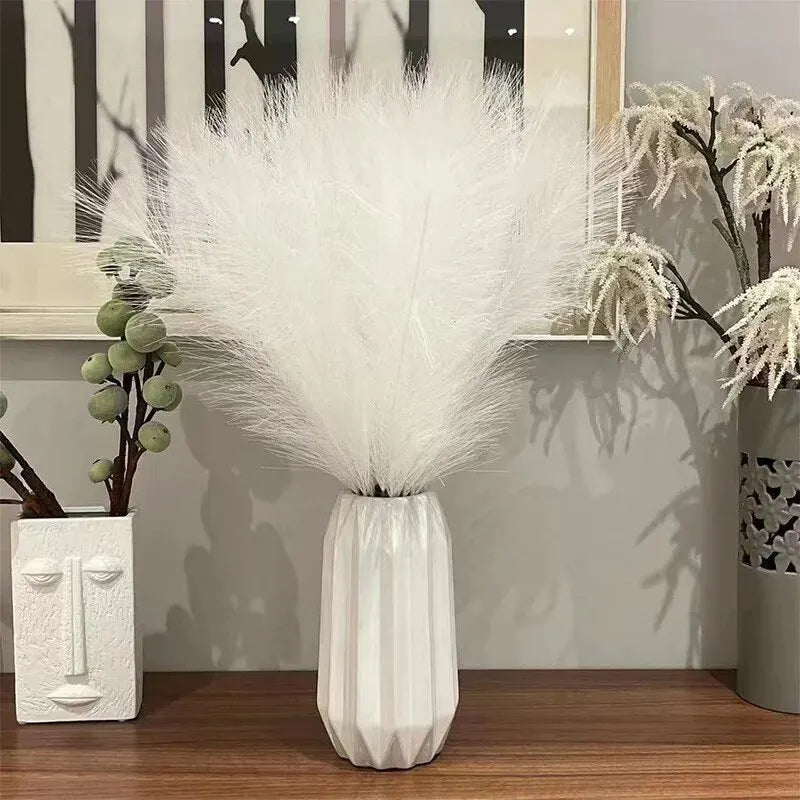 10PCS Artificial Pompous Grass Pompass Branches Fake Fluffy Stems Plants Vase Filler for Home Boho Decor Flower Arrangement - CHiCLiKi
