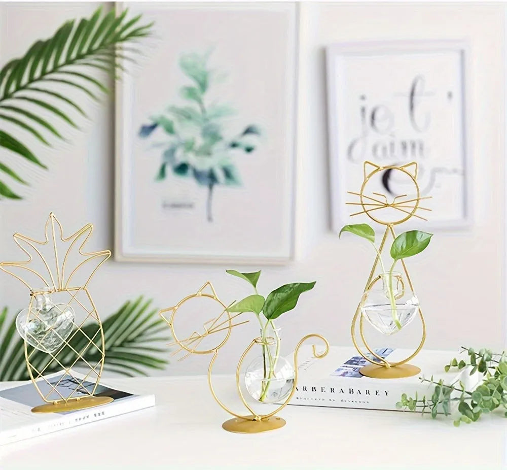 Support pour plante en métal en forme de chat – Décoration d'intérieur élégante et unique - CHiCLiKi