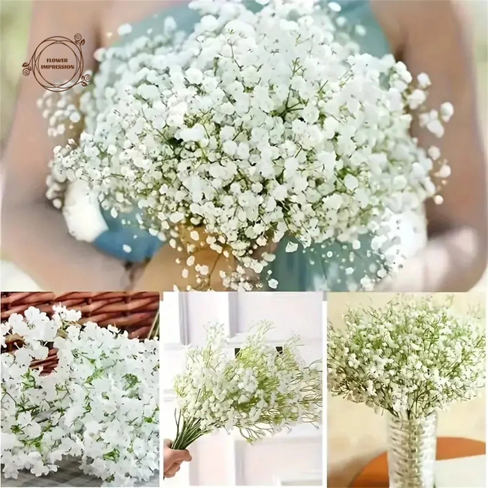 30pcs Artificiel Souffle De Bébé Fleurs Vrai Toucher Gypsophile Approprié Pour Mariage Mariée Fiançailles Maison Ornement Décoration De La Chambre - CHiCLiKi