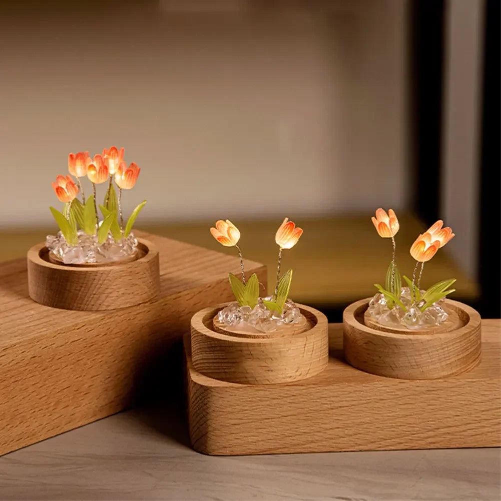 DIY Petites tulipes dans une lampe dôme en verre - CHiCLiKi