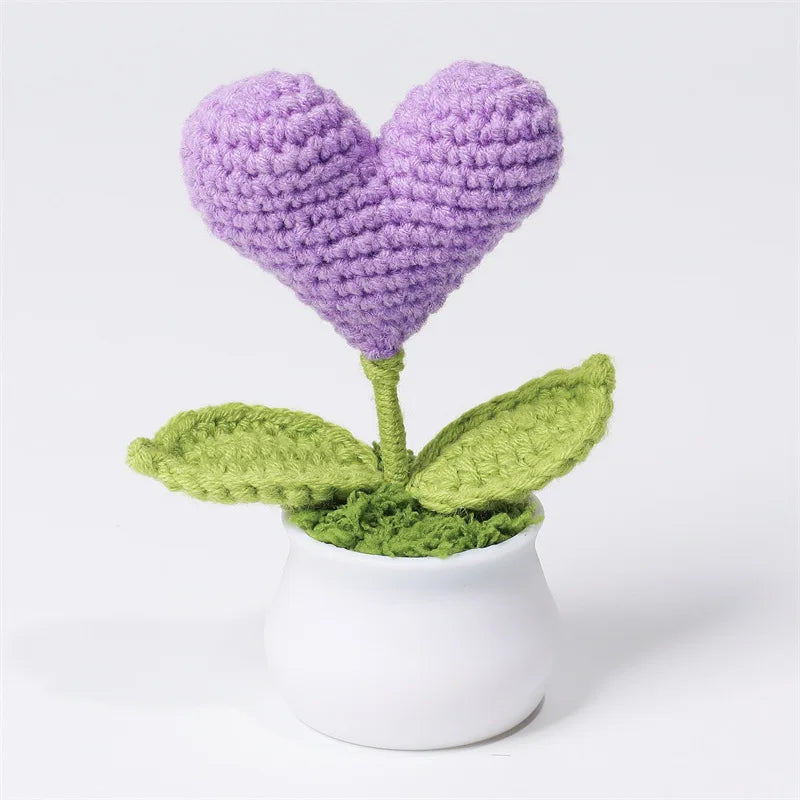 Tulipes en pot au crochet faites main - Mini fleurs au crochet - Décoration florale éternelle et cadeau unique - CHiCLiKi