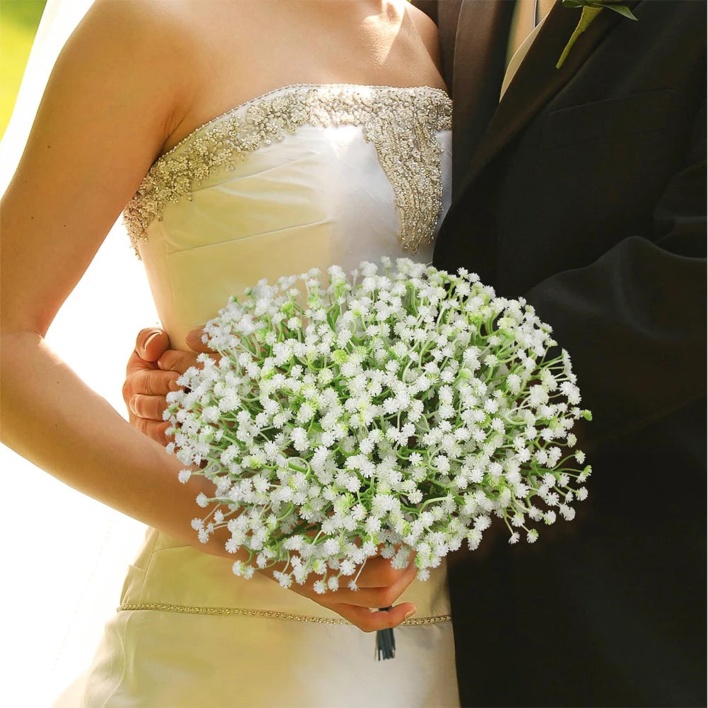 20/10Pcs Bébé Souffle Fleurs Artificielles Bouquet Plastique Gypsophile Fausse Fleur Pour Centres de Table De Fête Maison Chambre Décor - CHiCLiKi