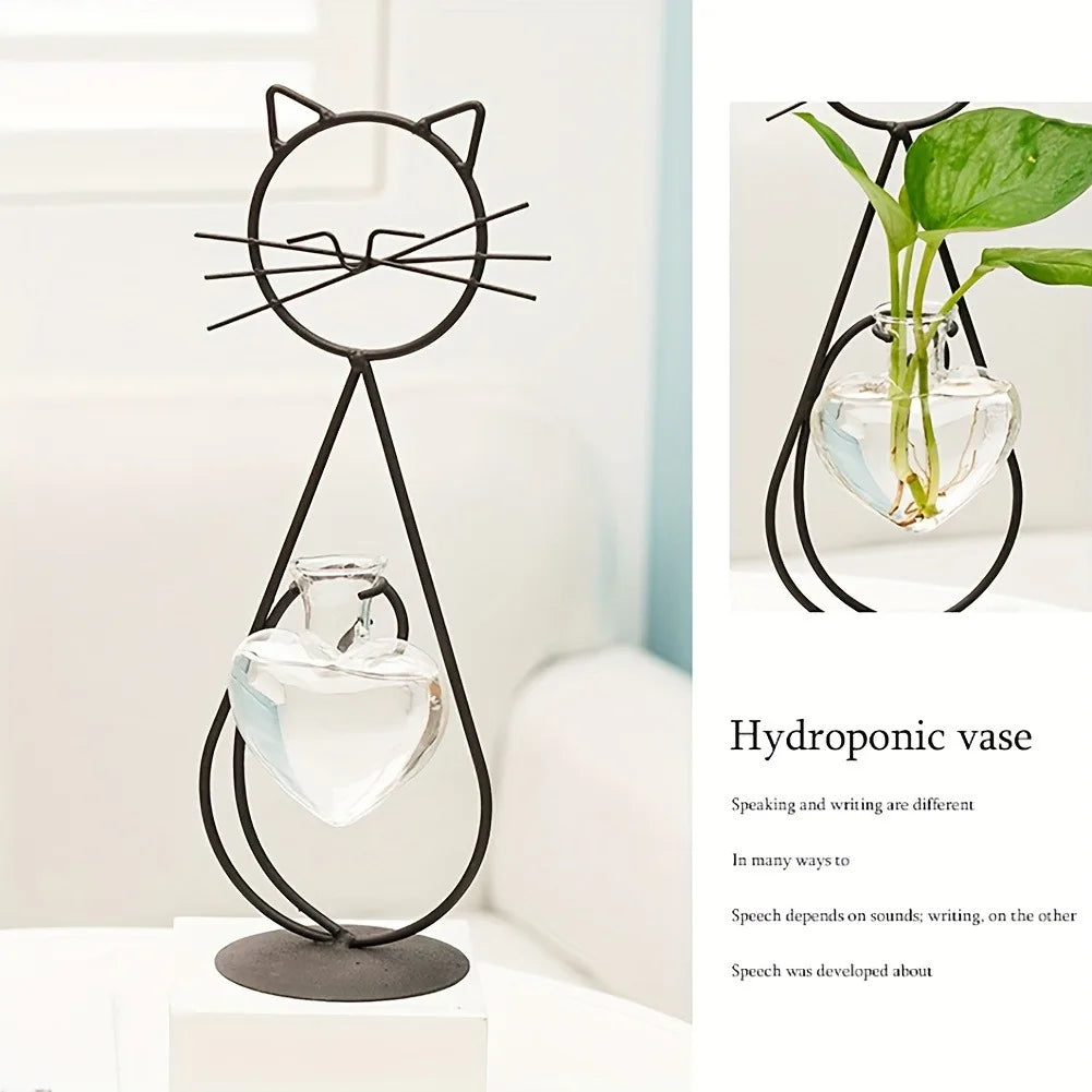 Support pour plante en métal en forme de chat – Décoration d'intérieur élégante et unique - CHiCLiKi