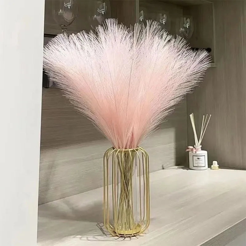 10PCS Artificial Pompous Grass Pompass Branches Fake Fluffy Stems Plants Vase Filler for Home Boho Decor Flower Arrangement - CHiCLiKi