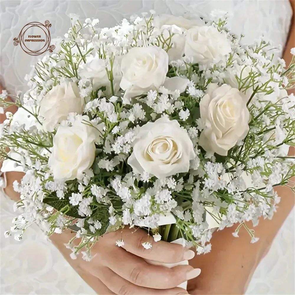 30pcs Artificiel Souffle De Bébé Fleurs Vrai Toucher Gypsophile Approprié Pour Mariage Mariée Fiançailles Maison Ornement Décoration De La Chambre - CHiCLiKi