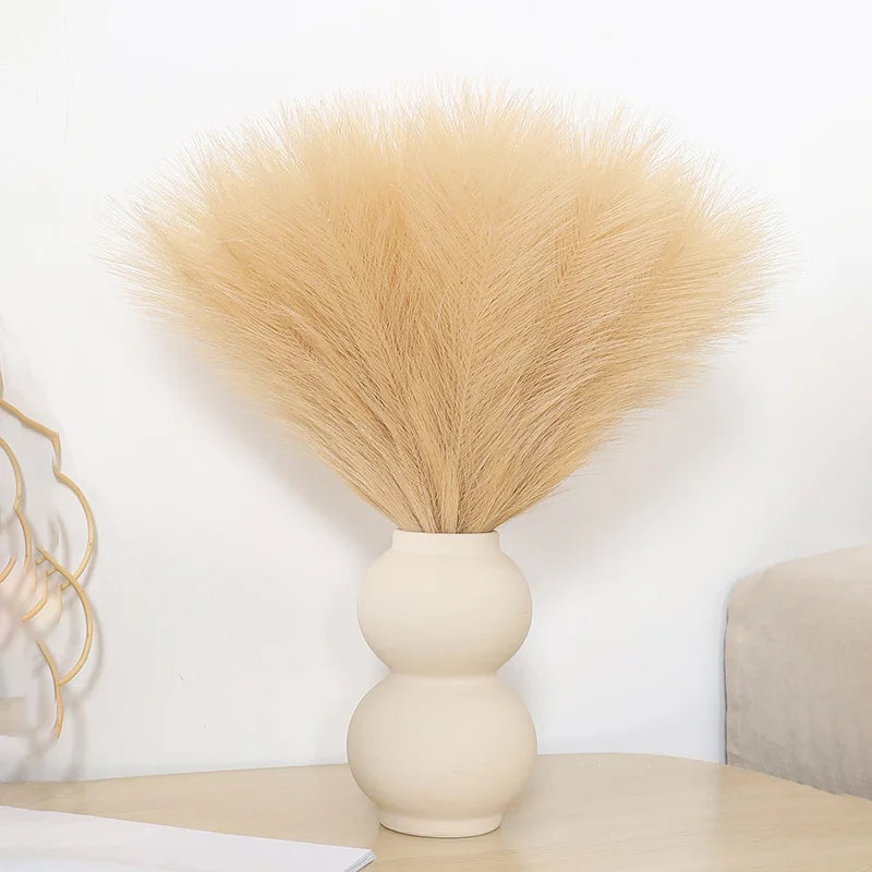 Pampas Plumes Marron Foncé - Plume Décoration Café Marron - Pampas Plumes Décoration - Fleurs Coffee - Décoration Salon - Fleurs Artificielles - CHiCLiKi
