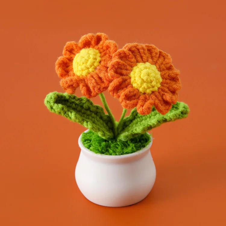 Tulipes en pot au crochet faites main - Mini fleurs au crochet - Décoration florale éternelle et cadeau unique - CHiCLiKi
