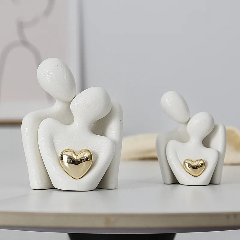 Décoration de chambre pour couples, décoration de meuble TV, cadeau en porcelaine, statue de couple et sculpture romantique, spectacle d’amour, centre de mariage Saint-Valentin, - CHiCLiKi
