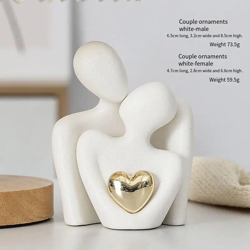 Décoration de chambre pour couples, décoration de meuble TV, cadeau en porcelaine, statue de couple et sculpture romantique, spectacle d’amour, centre de mariage Saint-Valentin, - CHiCLiKi