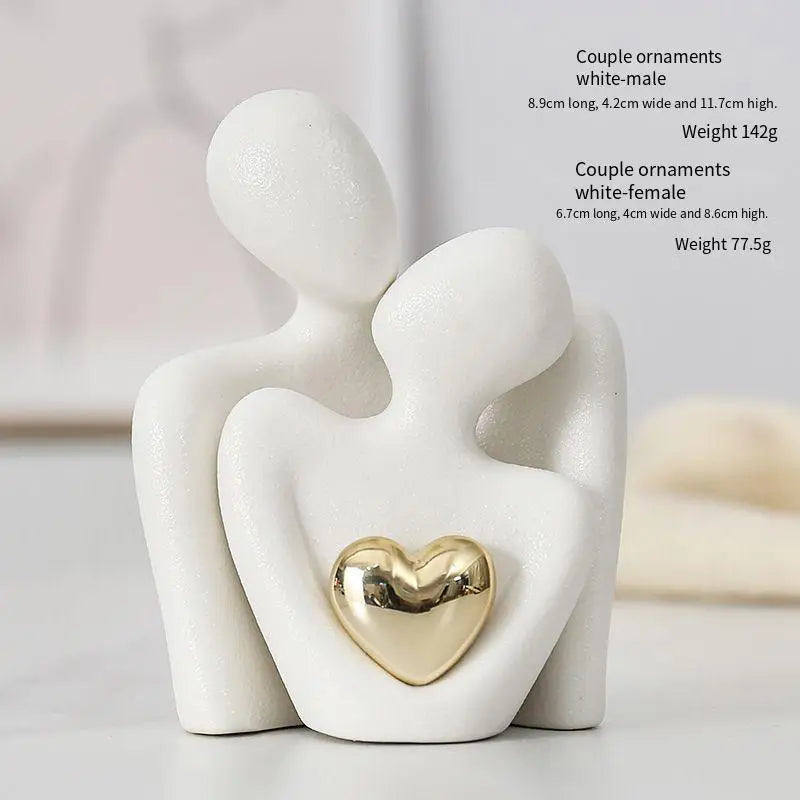Décoration de chambre pour couples, décoration de meuble TV, cadeau en porcelaine, statue de couple et sculpture romantique, spectacle d’amour, centre de mariage Saint-Valentin, - CHiCLiKi