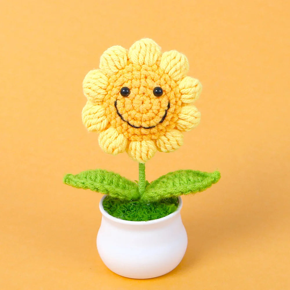 Tulipes en pot au crochet faites main - Mini fleurs au crochet - Décoration florale éternelle et cadeau unique - CHiCLiKi
