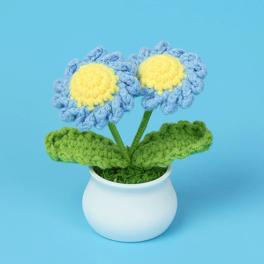 Tulipes en pot au crochet faites main - Mini fleurs au crochet - Décoration florale éternelle et cadeau unique - CHiCLiKi