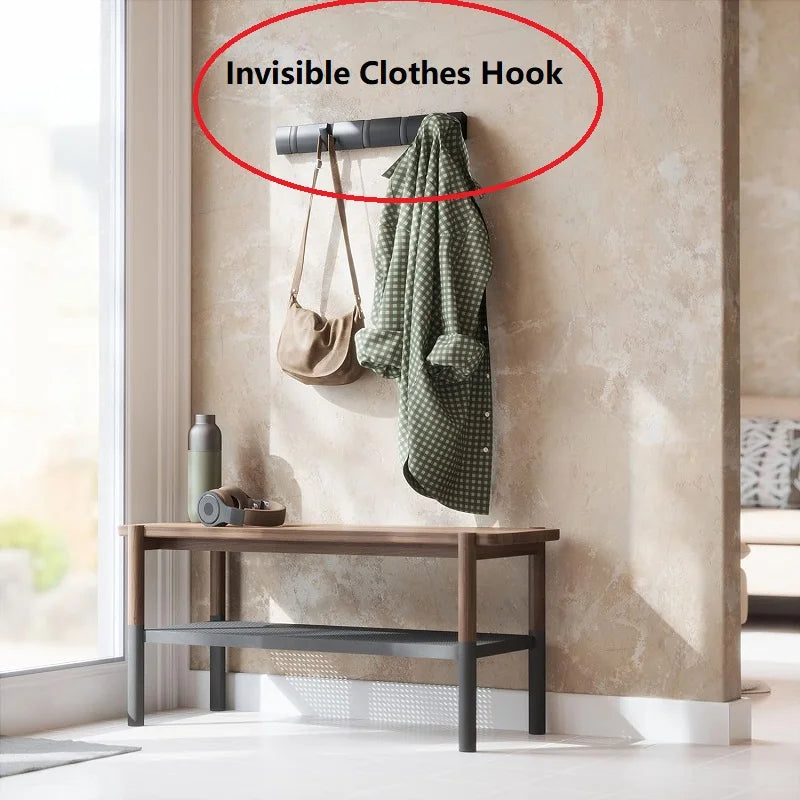 Invisible Wall Mounted Hook Self-adhesive Hook Wall Clothes Hanger Non Punching Hidden Hook Coat Robe Hook for Bathroom 1PCS - CHiCLiKi