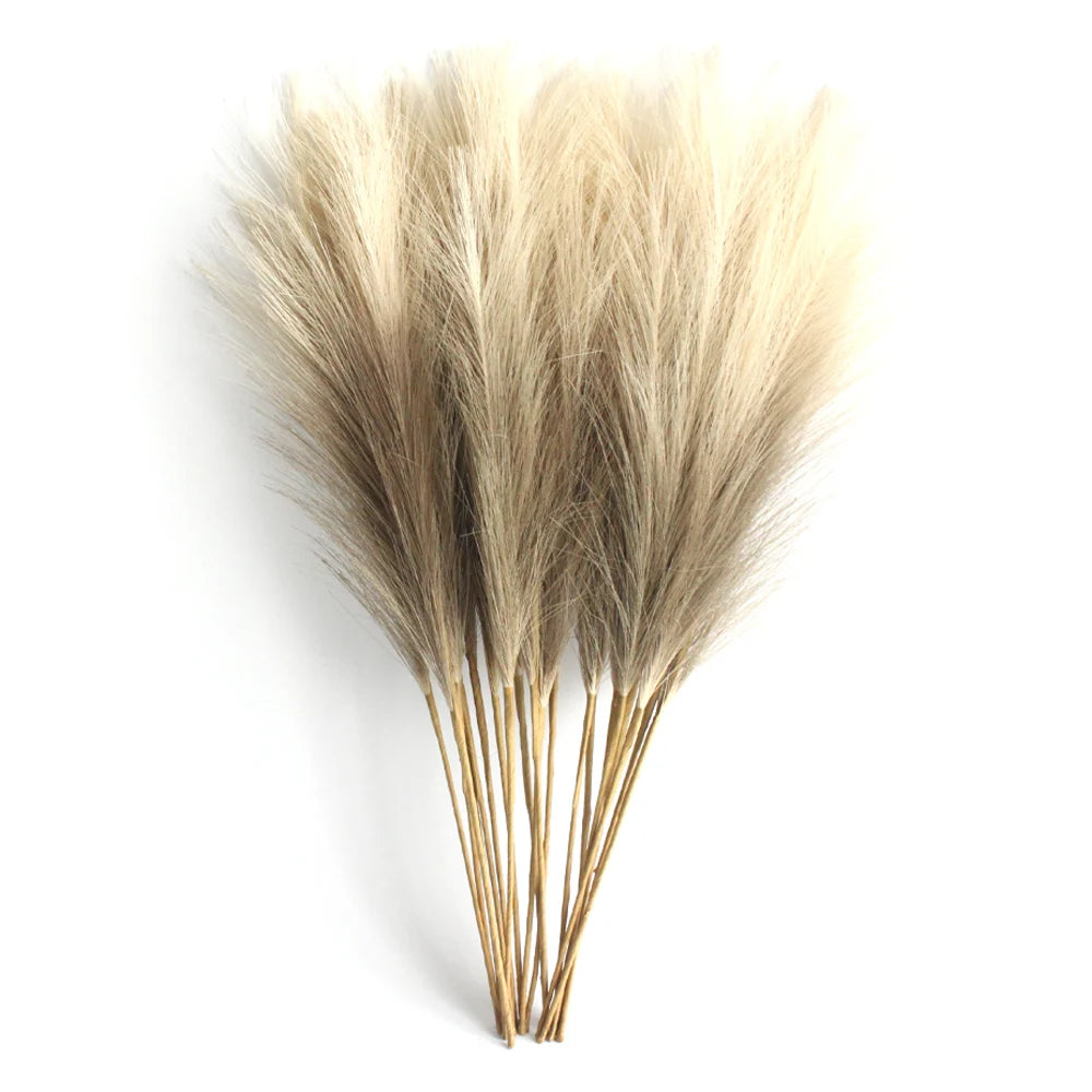 6PCS Artificial Pampas Grass Decor Flowers Fake Plant Reed for DIY Floral Table Arrange Flower Wedding Home Christmas Decoration - CHiCLiKi