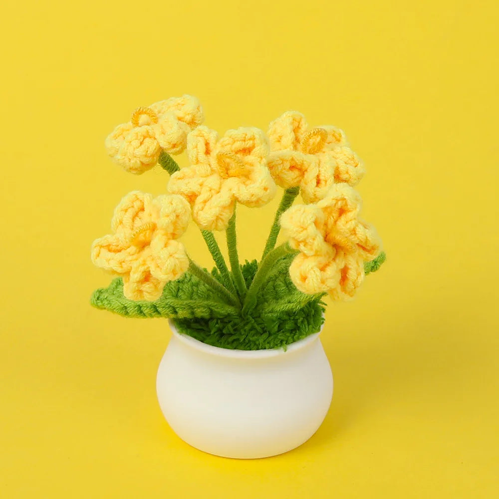 Tulipes en pot au crochet faites main - Mini fleurs au crochet - Décoration florale éternelle et cadeau unique - CHiCLiKi
