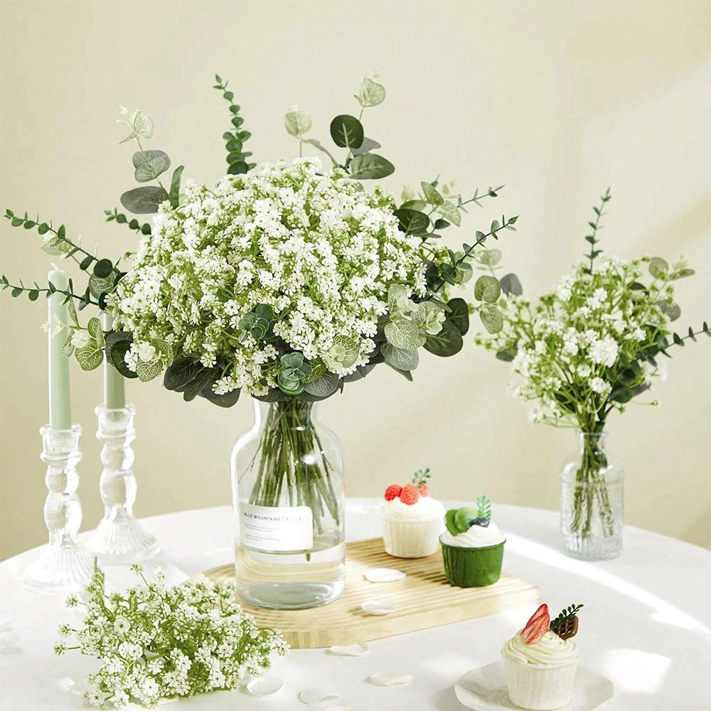 20/10Pcs Bébé Souffle Fleurs Artificielles Bouquet Plastique Gypsophile Fausse Fleur Pour Centres de Table De Fête Maison Chambre Décor - CHiCLiKi