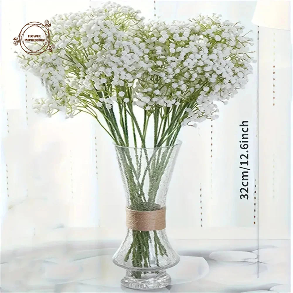 30pcs Artificiel Souffle De Bébé Fleurs Vrai Toucher Gypsophile Approprié Pour Mariage Mariée Fiançailles Maison Ornement Décoration De La Chambre - CHiCLiKi