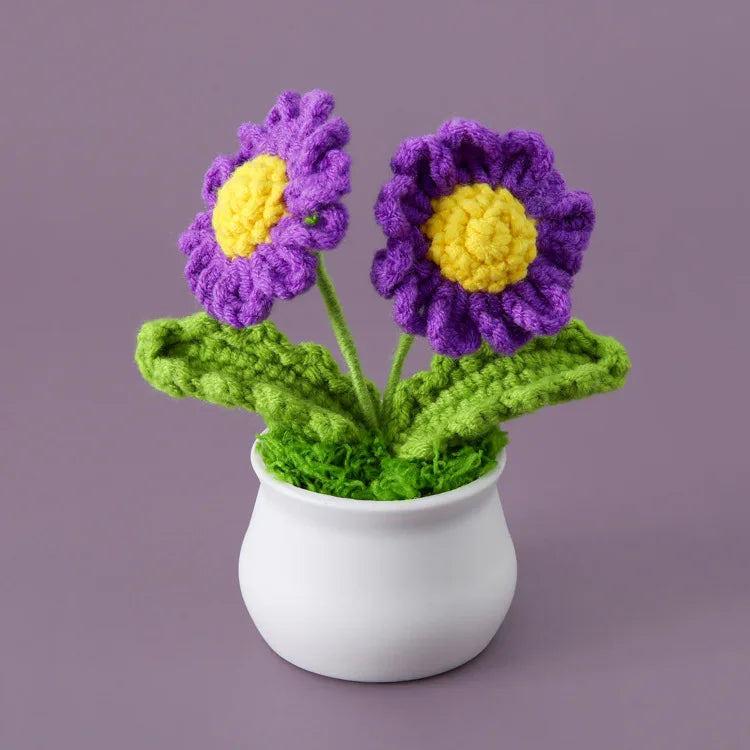 Tulipes en pot au crochet faites main - Mini fleurs au crochet - Décoration florale éternelle et cadeau unique - CHiCLiKi