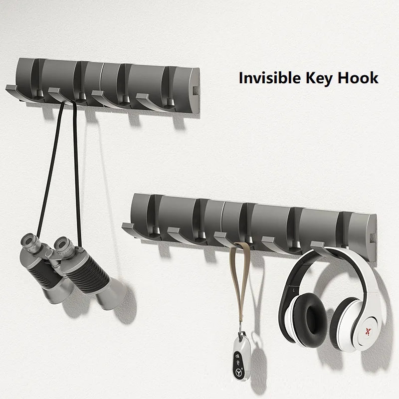 Invisible Wall Mounted Hook Self-adhesive Hook Wall Clothes Hanger Non Punching Hidden Hook Coat Robe Hook for Bathroom 1PCS - CHiCLiKi