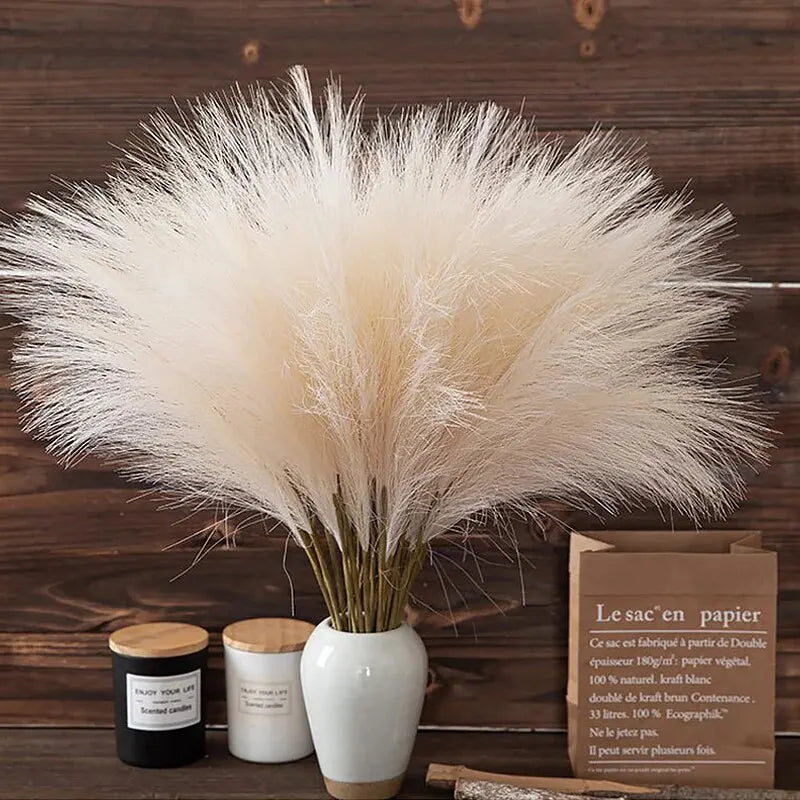 10pcs roseau artificiel ins vent bouquet imitation fleurs Bohème maison salon décor faux roseau décoration de mariage - CHiCLiKi