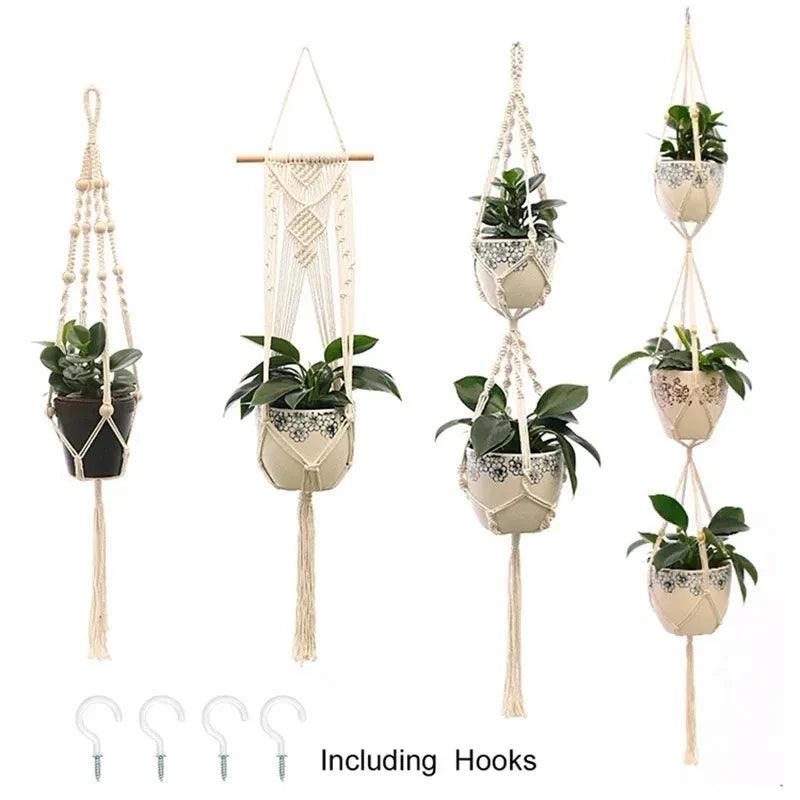 Support Suspendu cintres pour plantes en macramé faits à la main pour Plantes et Fleurs - CHiCLiKi