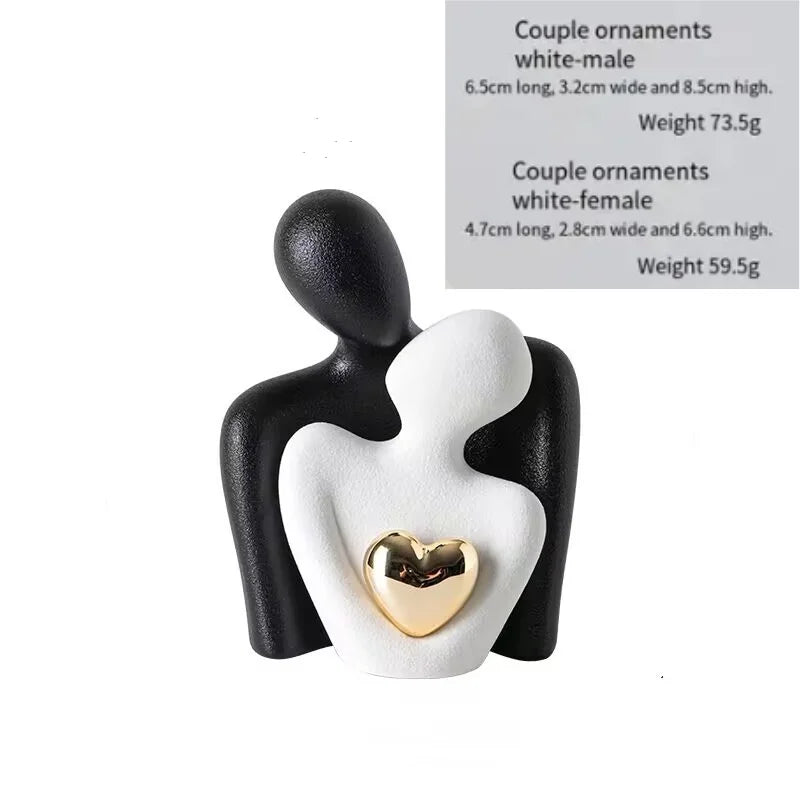 Décoration de chambre pour couples, décoration de meuble TV, cadeau en porcelaine, statue de couple et sculpture romantique, spectacle d’amour, centre de mariage Saint-Valentin, - CHiCLiKi