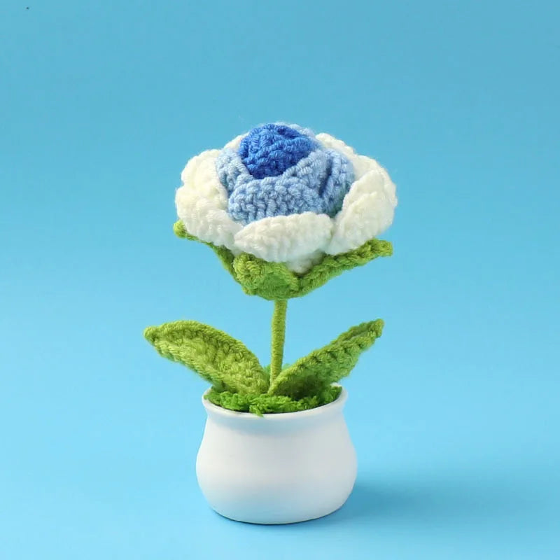 Tulipes en pot au crochet faites main - Mini fleurs au crochet - Décoration florale éternelle et cadeau unique - CHiCLiKi