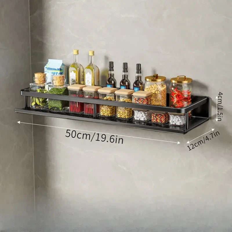 Étagère De Cuisine Étagère De Rangement D’épices Spatule De Cuisine Murale Cuillère Crochet Porte-Serviettes Adapté Cuisine Et Salle De Bain Rangement D’articles - CHiCLiKi