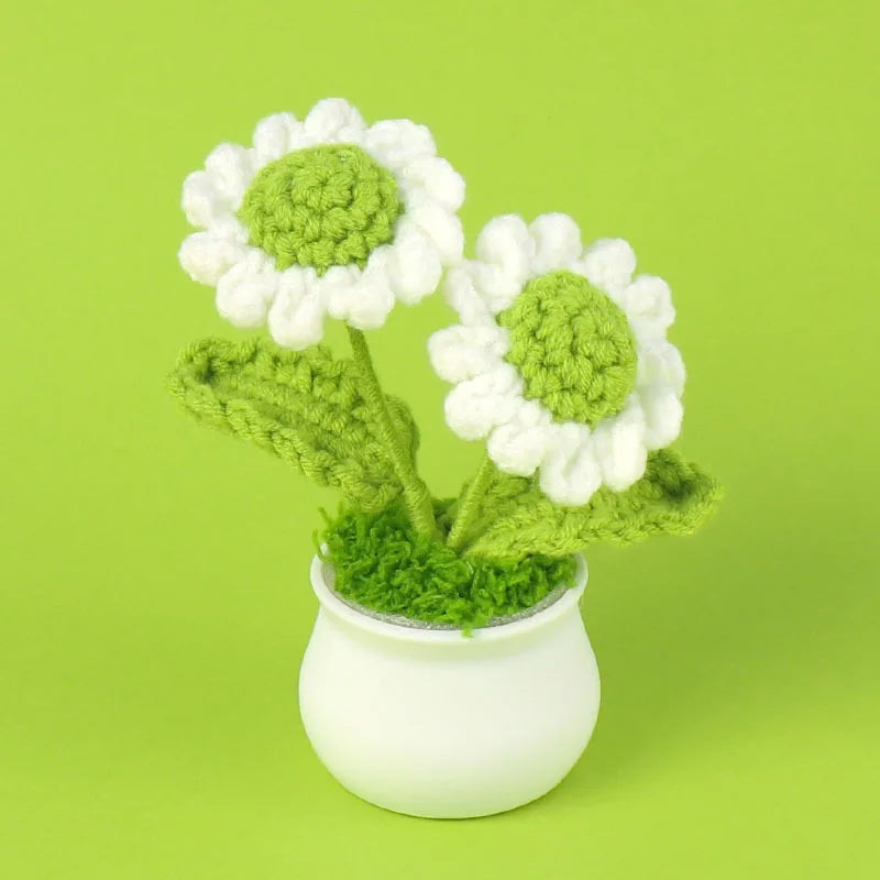 Tulipes en pot au crochet faites main - Mini fleurs au crochet - Décoration florale éternelle et cadeau unique - CHiCLiKi
