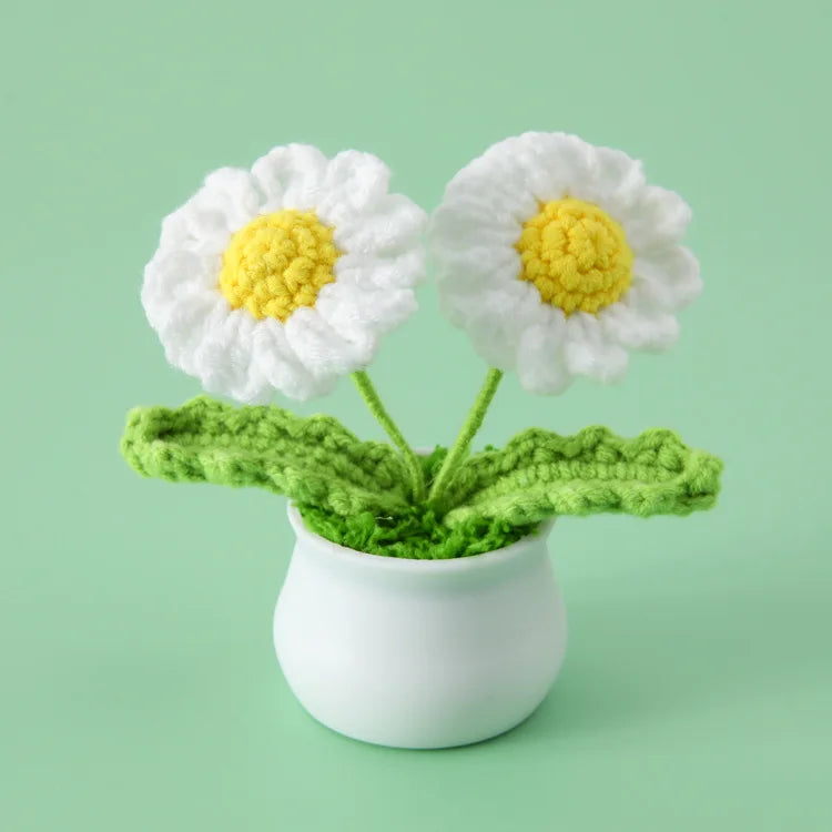Tulipes en pot au crochet faites main - Mini fleurs au crochet - Décoration florale éternelle et cadeau unique - CHiCLiKi