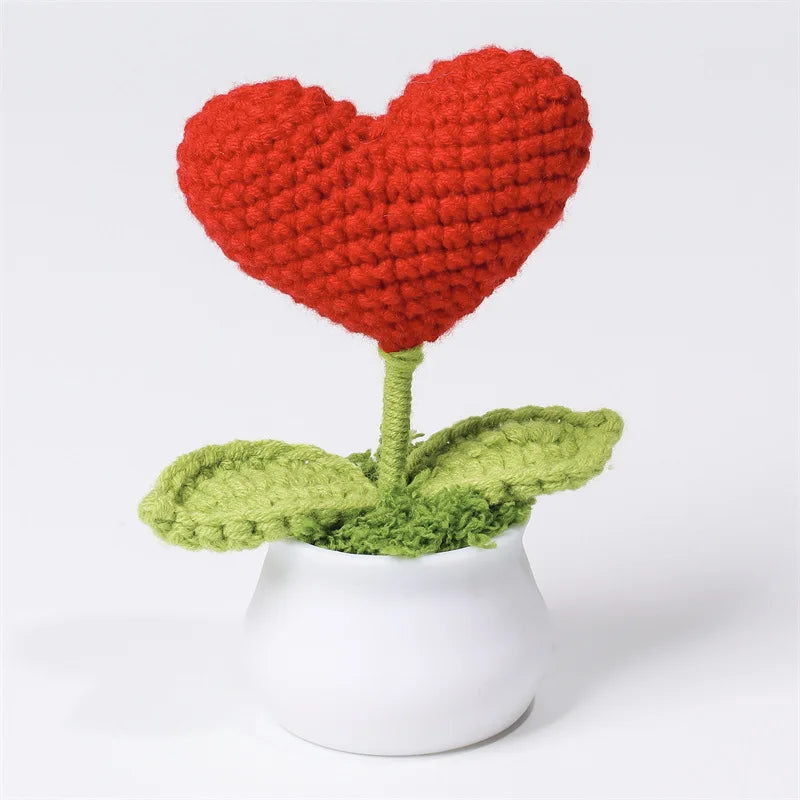 Tulipes en pot au crochet faites main - Mini fleurs au crochet - Décoration florale éternelle et cadeau unique - CHiCLiKi