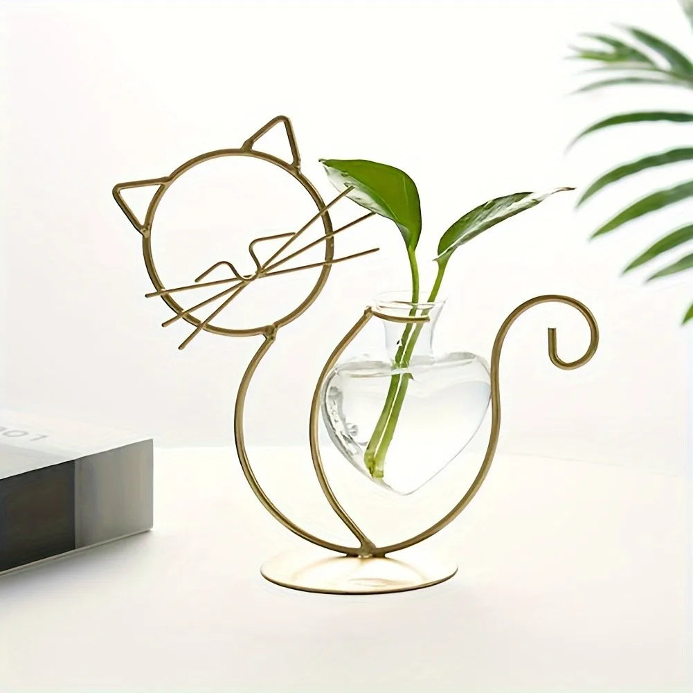 Support pour plante en métal en forme de chat – Décoration d'intérieur élégante et unique - CHiCLiKi
