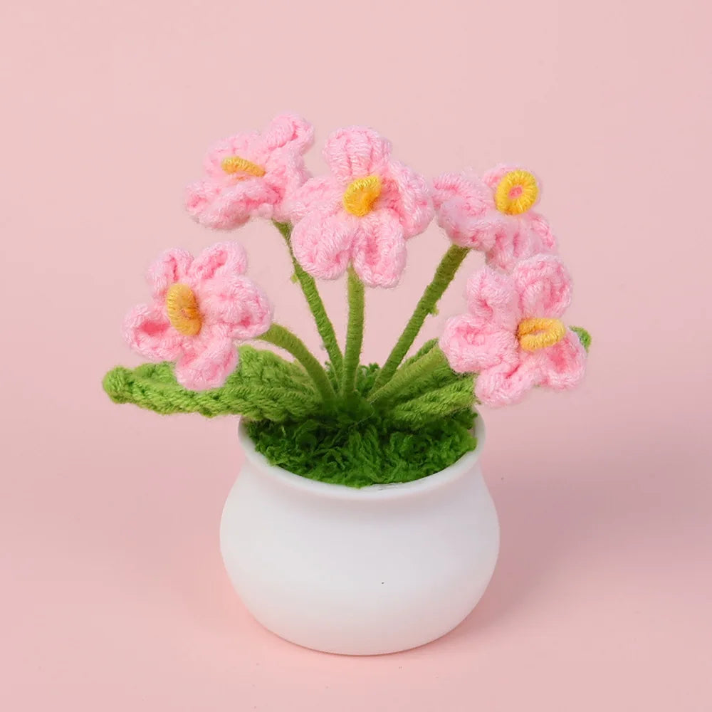 Tulipes en pot au crochet faites main - Mini fleurs au crochet - Décoration florale éternelle et cadeau unique - CHiCLiKi