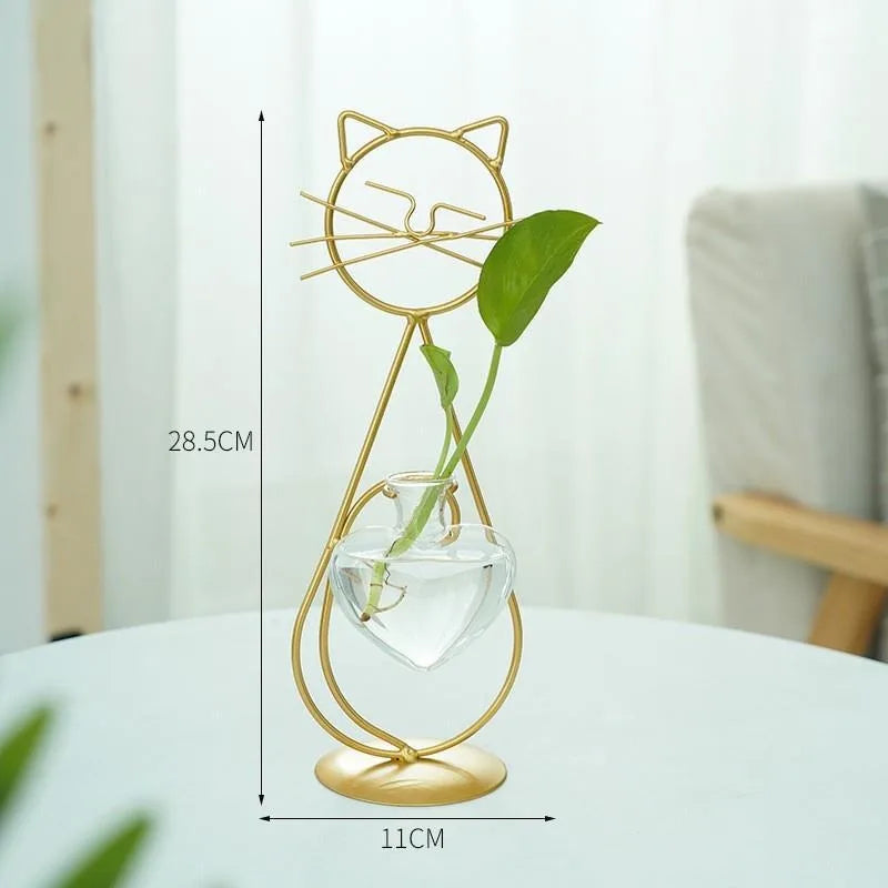 Support pour plante en métal en forme de chat – Décoration d'intérieur élégante et unique - CHiCLiKi