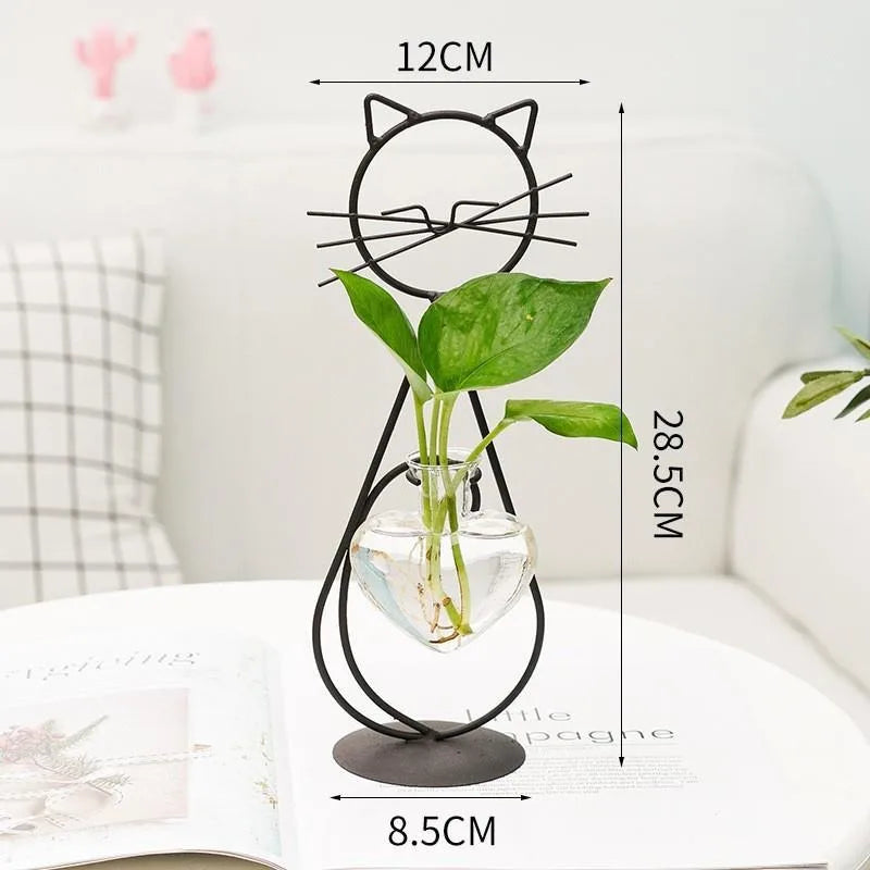 Support pour plante en métal en forme de chat – Décoration d'intérieur élégante et unique - CHiCLiKi