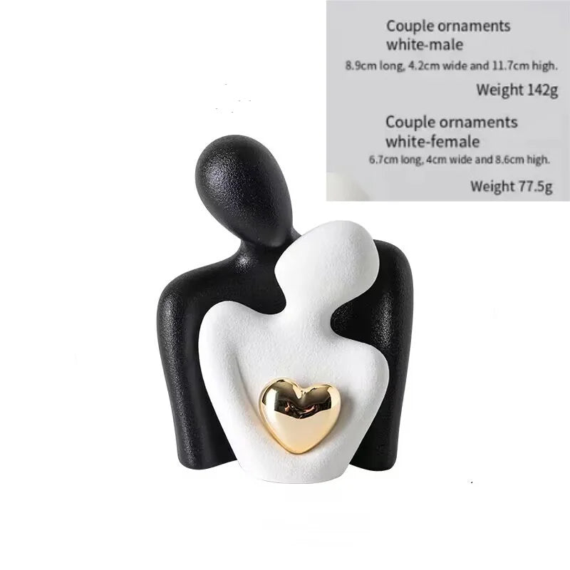 Décoration de chambre pour couples, décoration de meuble TV, cadeau en porcelaine, statue de couple et sculpture romantique, spectacle d’amour, centre de mariage Saint-Valentin, - CHiCLiKi