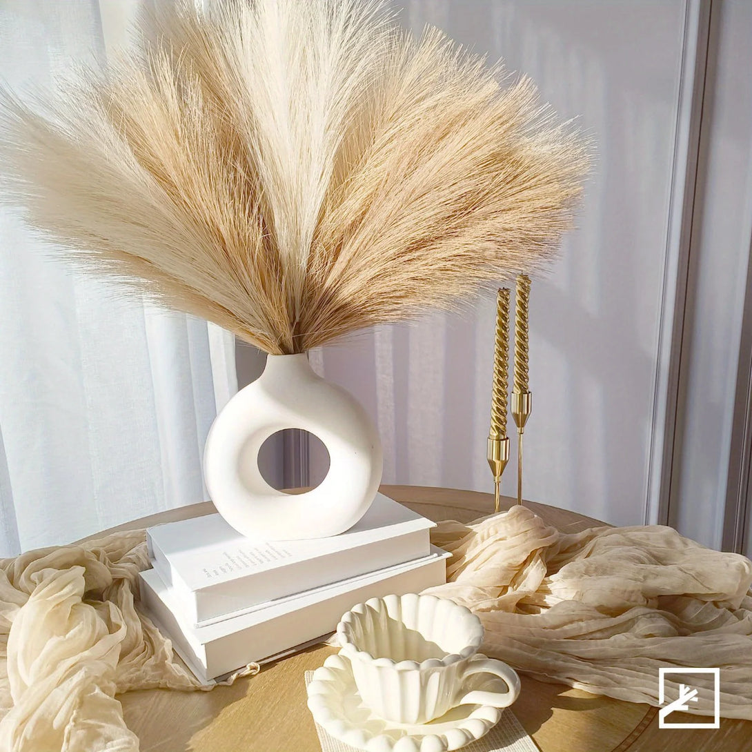6PCS Artificial Pampas Grass Decor Flowers Fake Plant Reed for DIY Floral Table Arrange Flower Wedding Home Christmas Decoration - CHiCLiKi