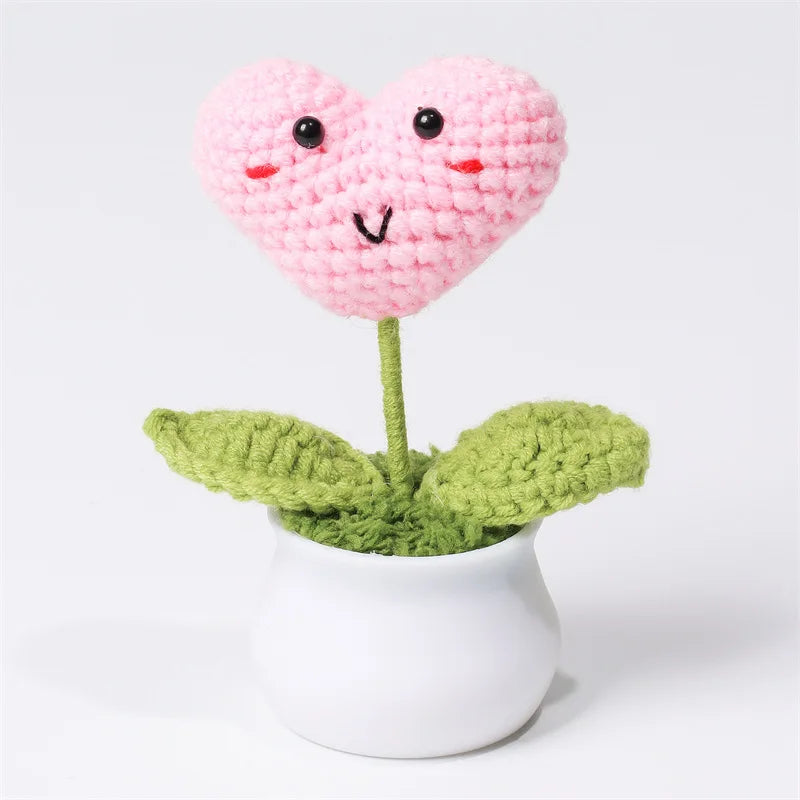 Tulipes en pot au crochet faites main - Mini fleurs au crochet - Décoration florale éternelle et cadeau unique - CHiCLiKi