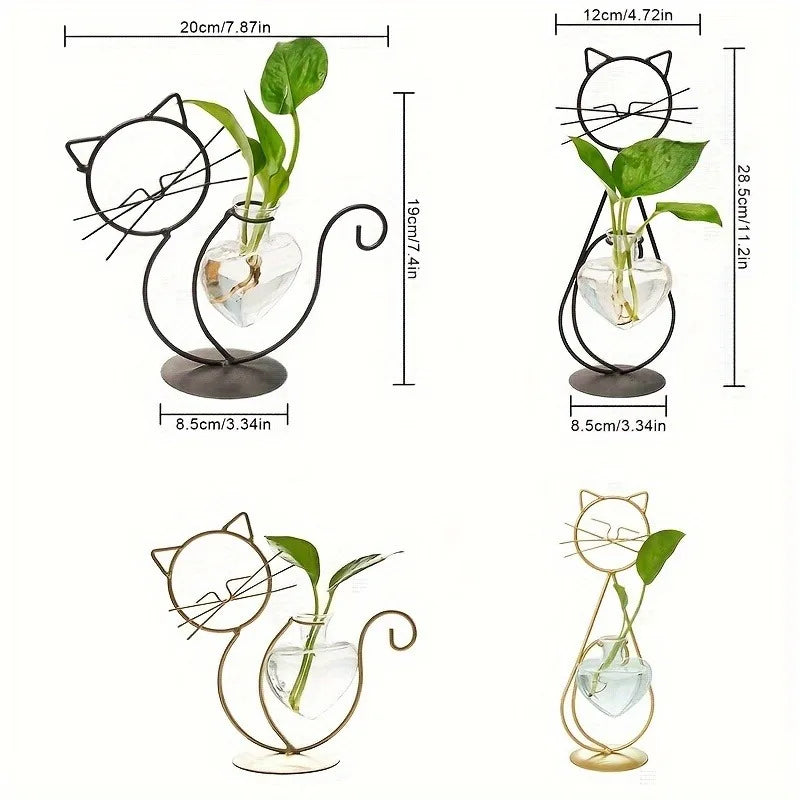 Support pour plante en métal en forme de chat – Décoration d'intérieur élégante et unique - CHiCLiKi