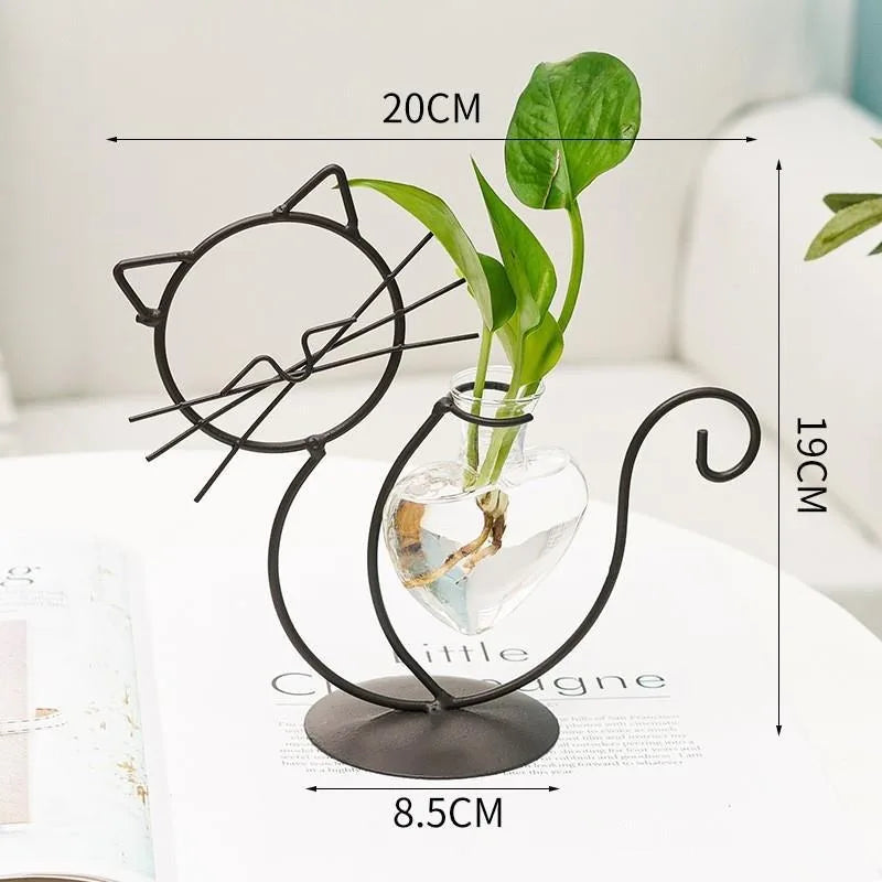 Support pour plante en métal en forme de chat – Décoration d'intérieur élégante et unique - CHiCLiKi