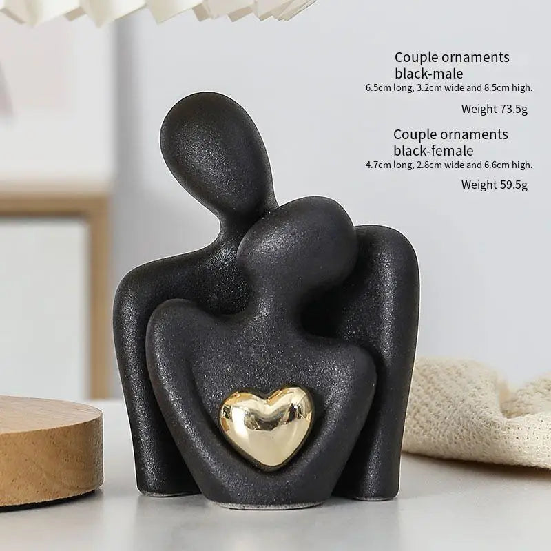Décoration de chambre pour couples, décoration de meuble TV, cadeau en porcelaine, statue de couple et sculpture romantique, spectacle d’amour, centre de mariage Saint-Valentin, - CHiCLiKi
