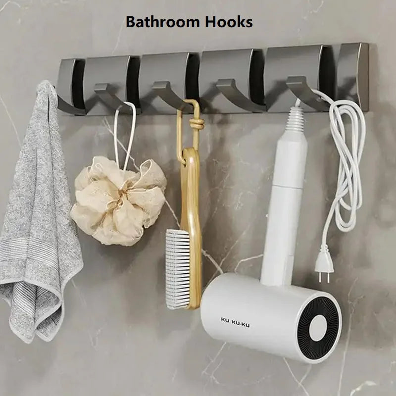 Invisible Wall Mounted Hook Self-adhesive Hook Wall Clothes Hanger Non Punching Hidden Hook Coat Robe Hook for Bathroom 1PCS - CHiCLiKi