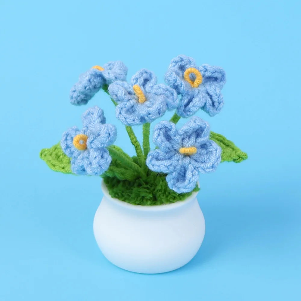 Tulipes en pot au crochet faites main - Mini fleurs au crochet - Décoration florale éternelle et cadeau unique - CHiCLiKi