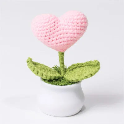 Tulipes en pot au crochet faites main - Mini fleurs au crochet - Décoration florale éternelle et cadeau unique - CHiCLiKi