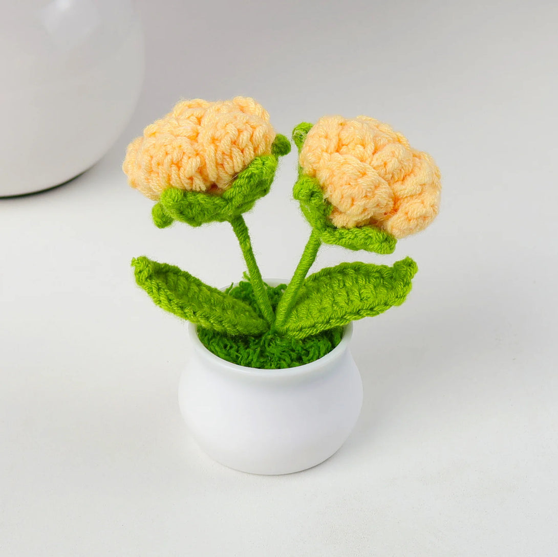 Tulipes en pot au crochet faites main - Mini fleurs au crochet - Décoration florale éternelle et cadeau unique - CHiCLiKi