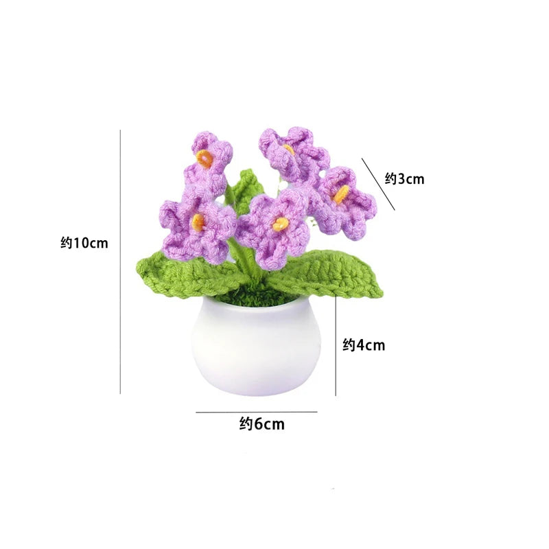 Tulipes en pot au crochet faites main - Mini fleurs au crochet - Décoration florale éternelle et cadeau unique - CHiCLiKi