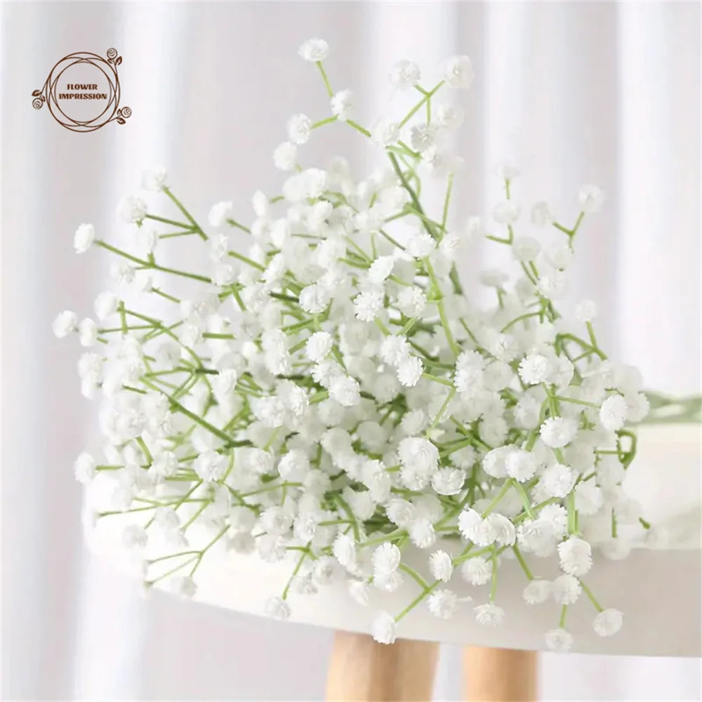 30pcs Artificiel Souffle De Bébé Fleurs Vrai Toucher Gypsophile Approprié Pour Mariage Mariée Fiançailles Maison Ornement Décoration De La Chambre - CHiCLiKi