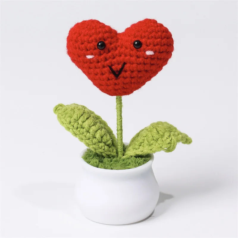 Tulipes en pot au crochet faites main - Mini fleurs au crochet - Décoration florale éternelle et cadeau unique - CHiCLiKi